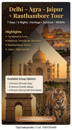 DELHI – MATHURA – AGRA – RANTHAMBORE – JAIPUR