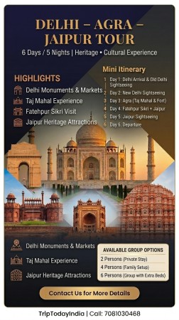 Delhi 2N- Agra 1N- Jaipur- 2N