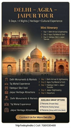 Delhi 1N- Agra 1N- Jaipur- 2N