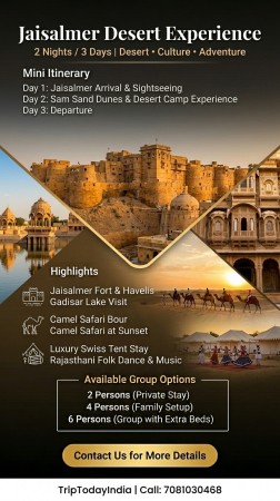 (1N - Jaisalmer & 1N - Sam Sand Dunes With Camel Safari